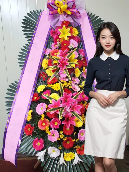 더화이트베일 3단화환 기본형