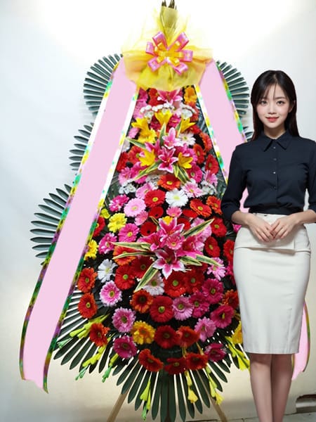 더화이트베일 3단화환 고급형
